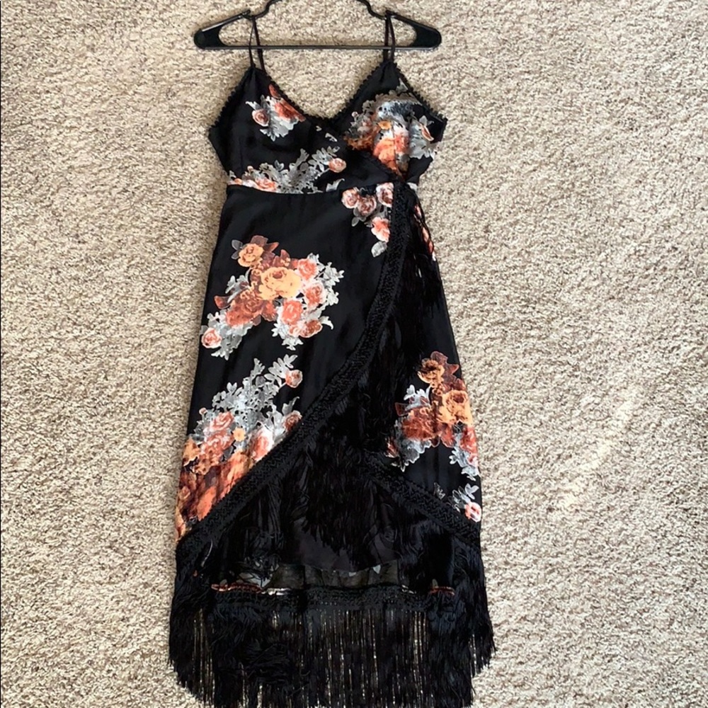 Forever 21 Velvet Floral Wrap Dress